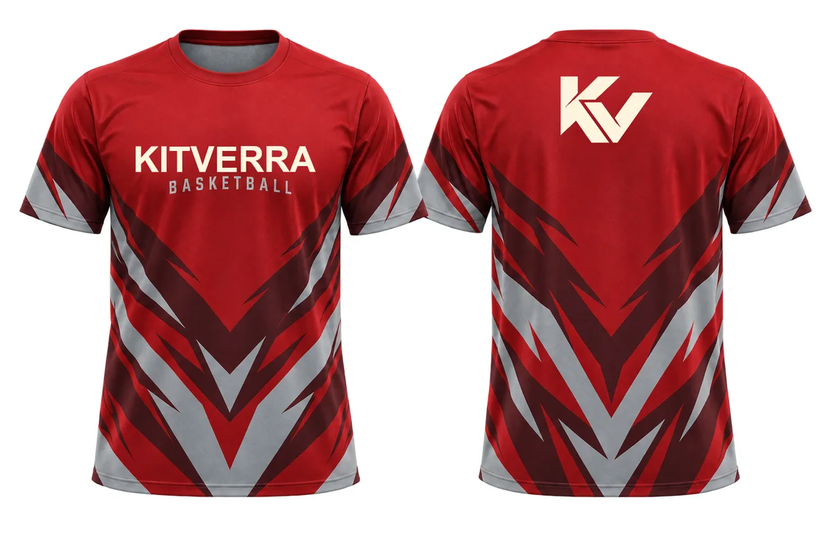 Crimson Vector — SHOOTING SHIRT / SUBLIMATION, front and back design preview