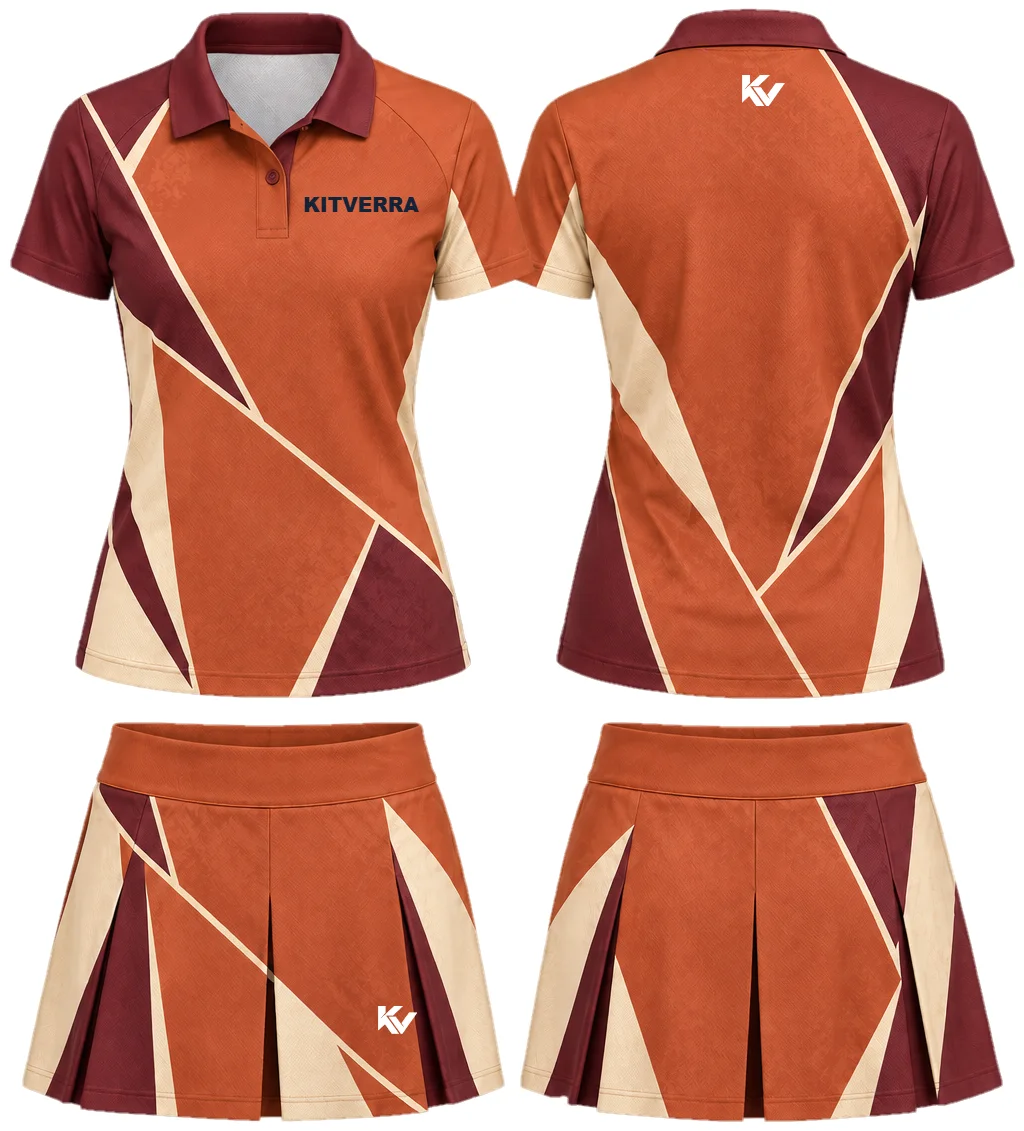 Clay Mosaic — Polo & skort, front and back design preview