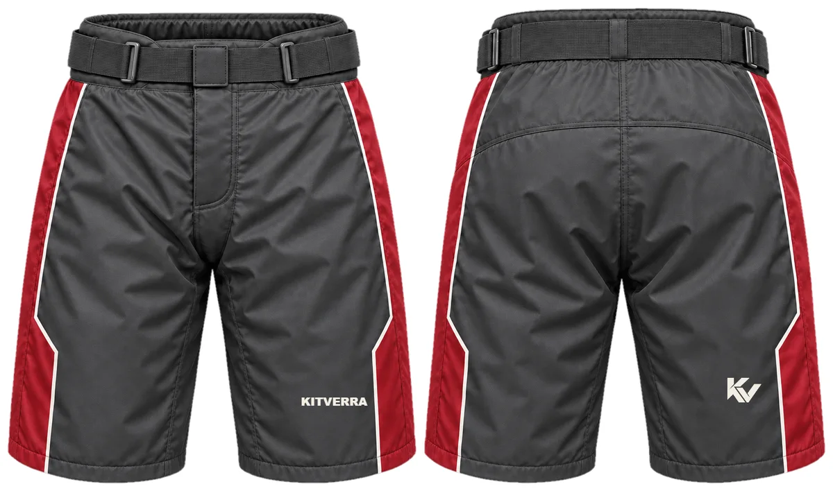 Crimson Step — Ice Hockey / Pant shells, front and back design preview