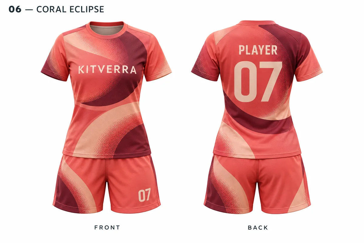 Coral Eclipse — Women / Sublimation set, front and back design preview